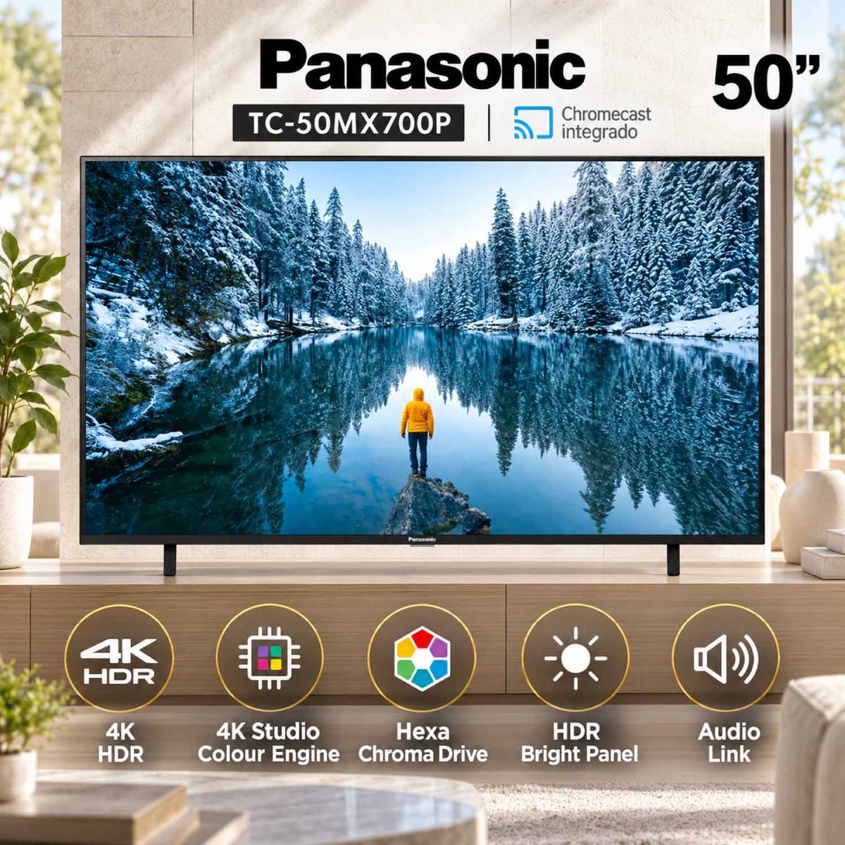 Panasonic - Televisor Panasonic 50 Led 4k Uhd Android Tv TC-50MX700P
