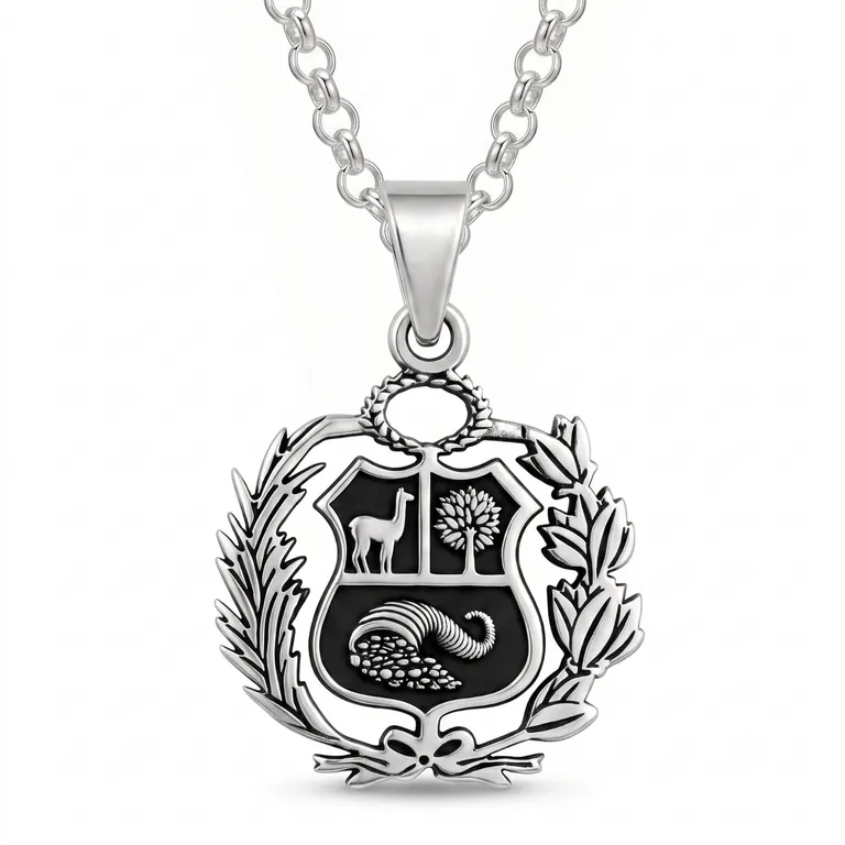 Collar Unisex Escudo Nacional Perú Regalo Plata KARMY | Falabella Perú