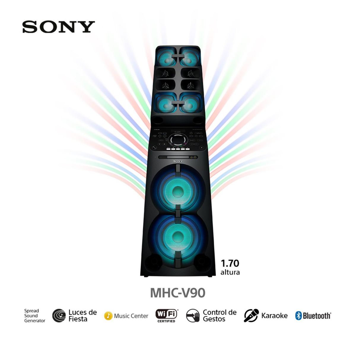 SONY - Sony Equipo de Sonido MHC-V90DW MUTEKI Bluetooth y Karaoke