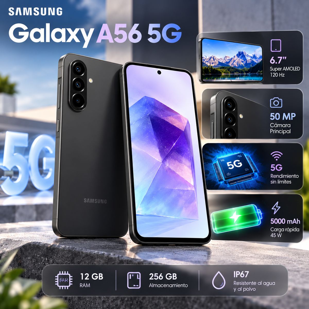 Samsung Galaxy A56 5G 256GB -12GB /Negro SAMSUNG | Falabella Perú