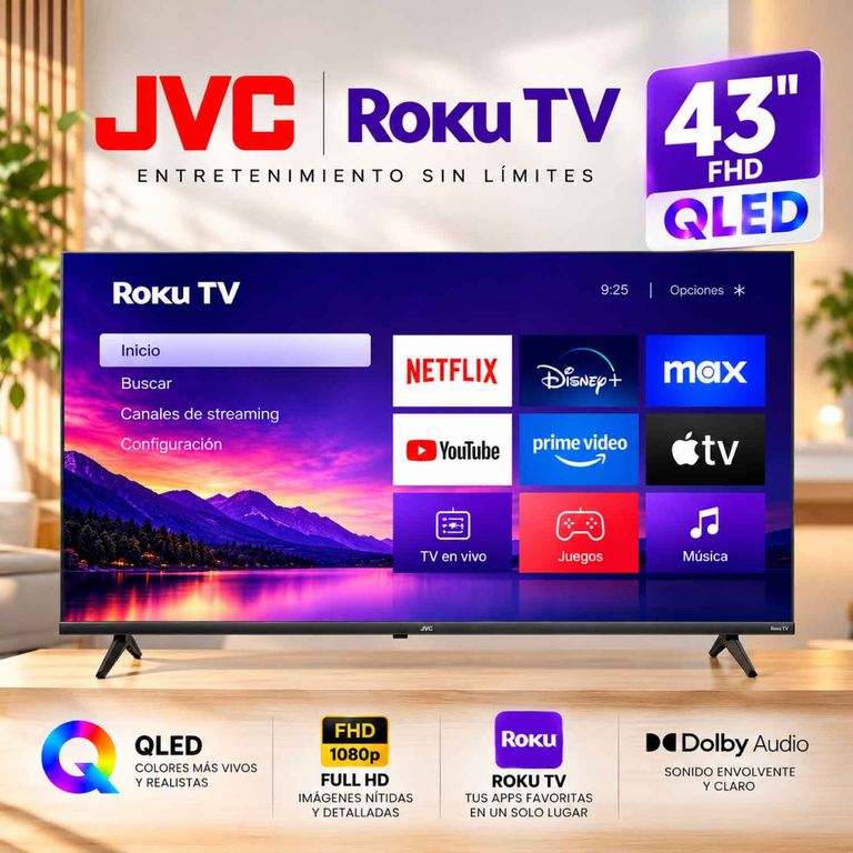 Televisor JVC 43'' QLED FHD Roku TV Nuevo Modelo OEM | Falabella Perú