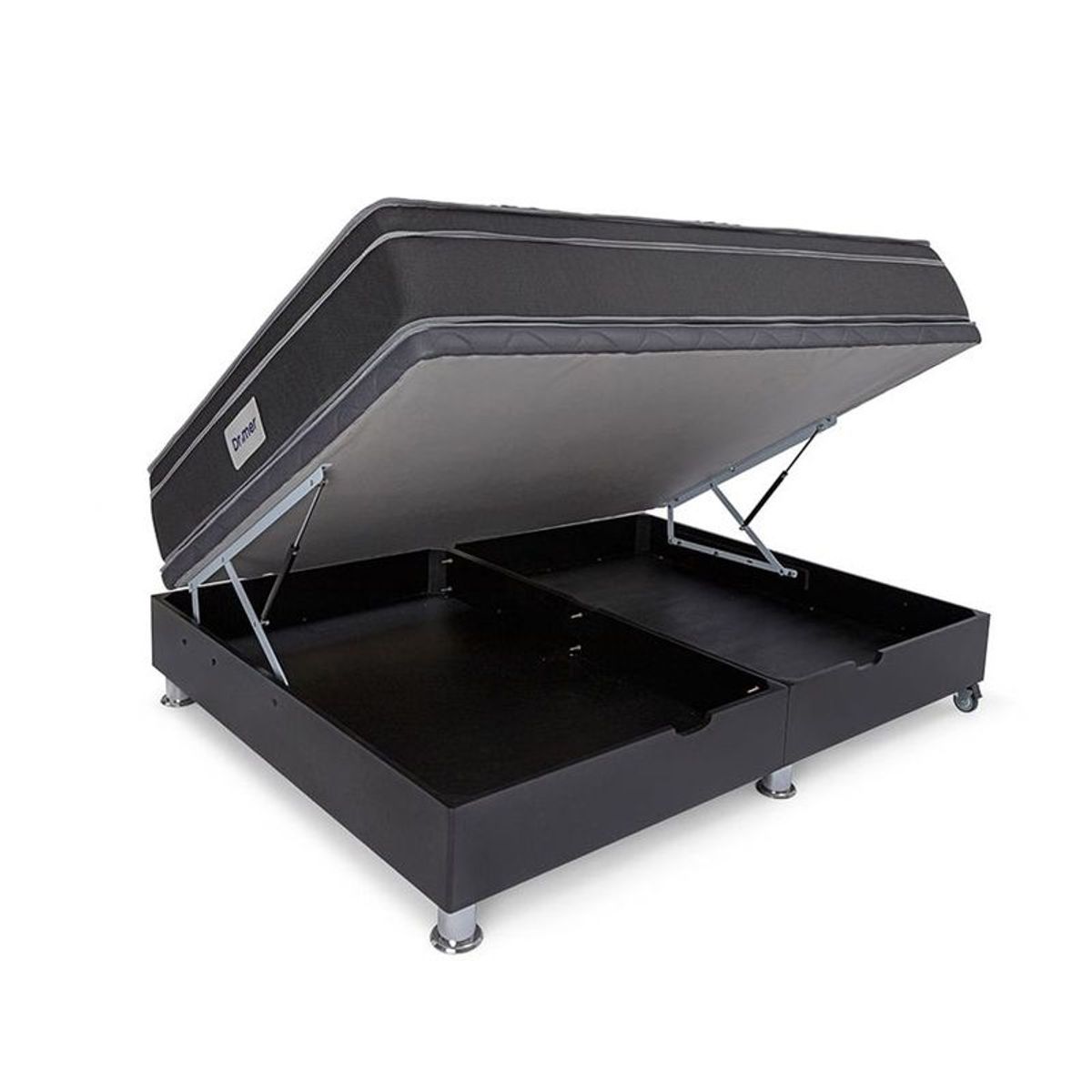 DRIMER - Cama Boxet Laqueada Ventus 1.5 Plz + 1 Almohada