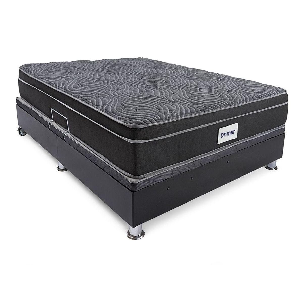 DRIMER - Cama Boxet Laqueada Ventus 1.5 Plz + 1 Almohada