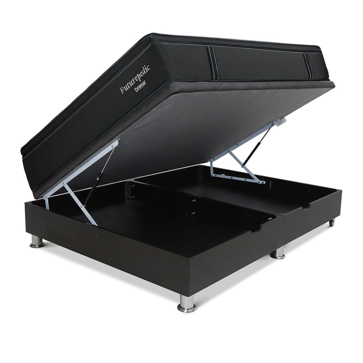 DRIMER - Cama Boxet Laqueada Futurepedic 1.5 Plz + 1 Almohada 