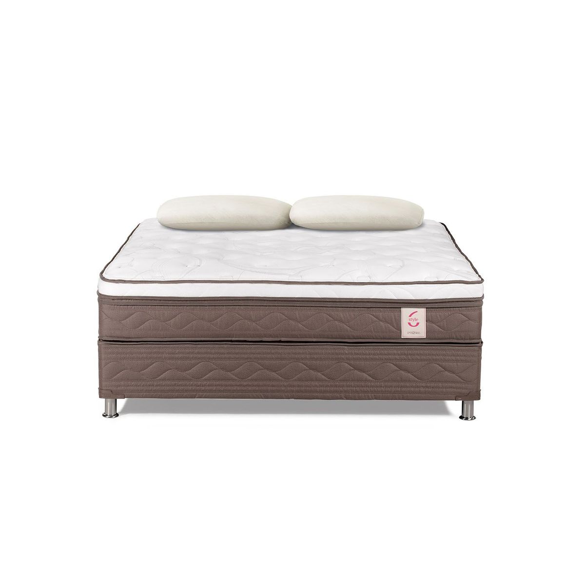 ROSEN - Cama Box Tarima New Style 6 Queen + 2 Almohadas Memory Max