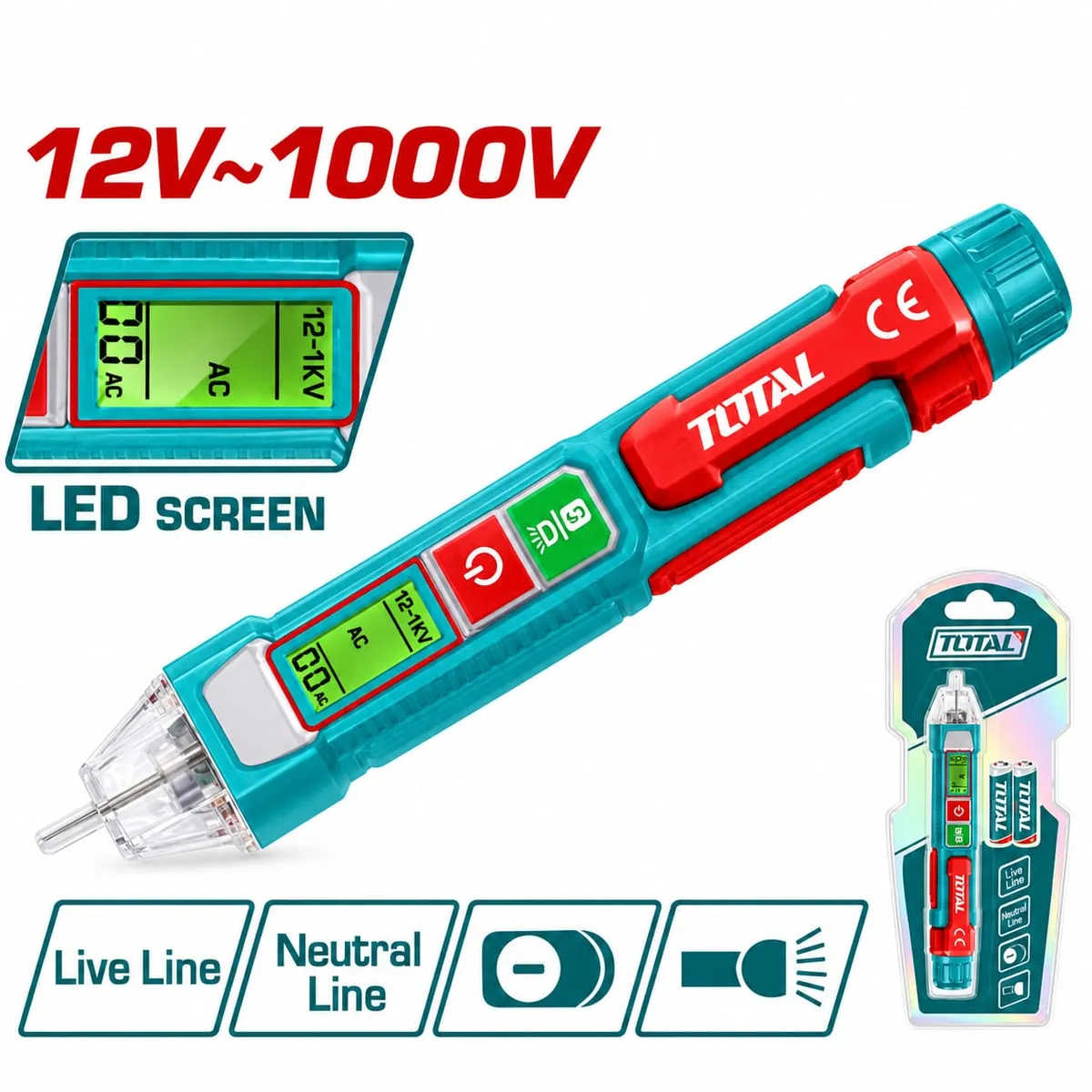 Detector Voltaje Total THT210003 Sin Contacto 12-1000V AC THT210003 ...