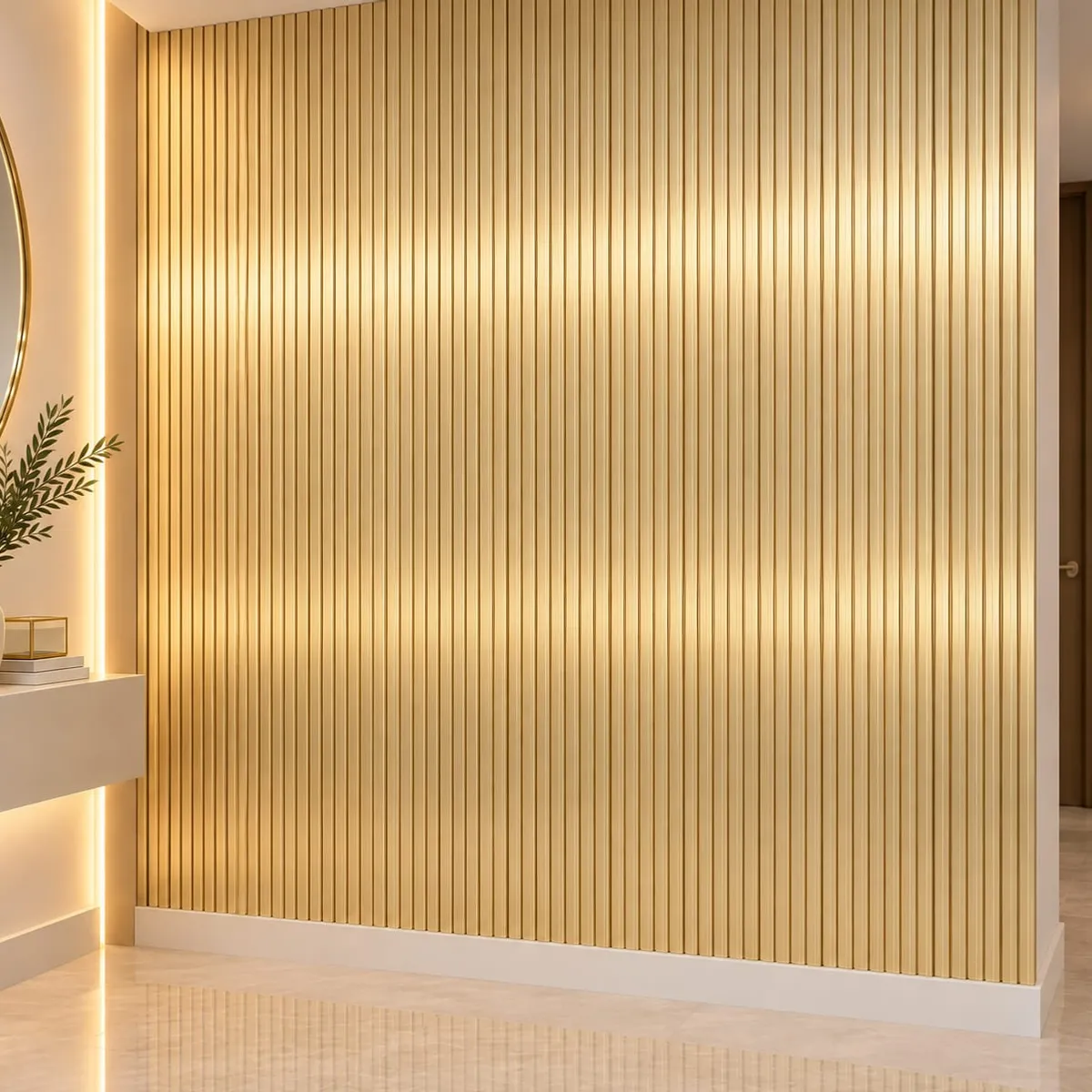 Wall Panel MDF Dorado Brillante 280x12x18 mm Caja de 6 piezas GENERICO ...