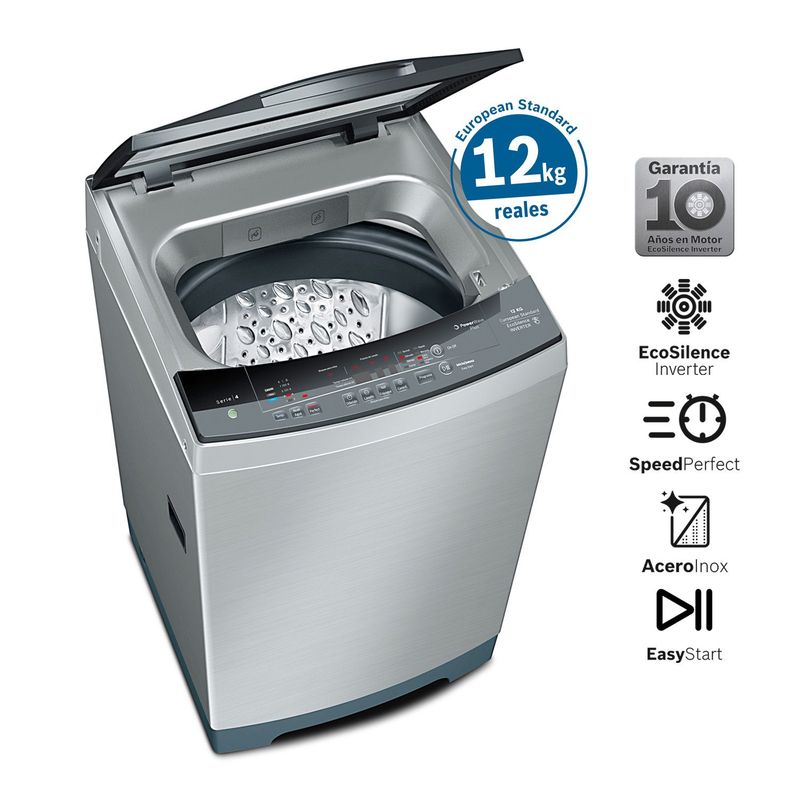 BOSCH - Lavadora WOA125X0PE 12 kg Inox