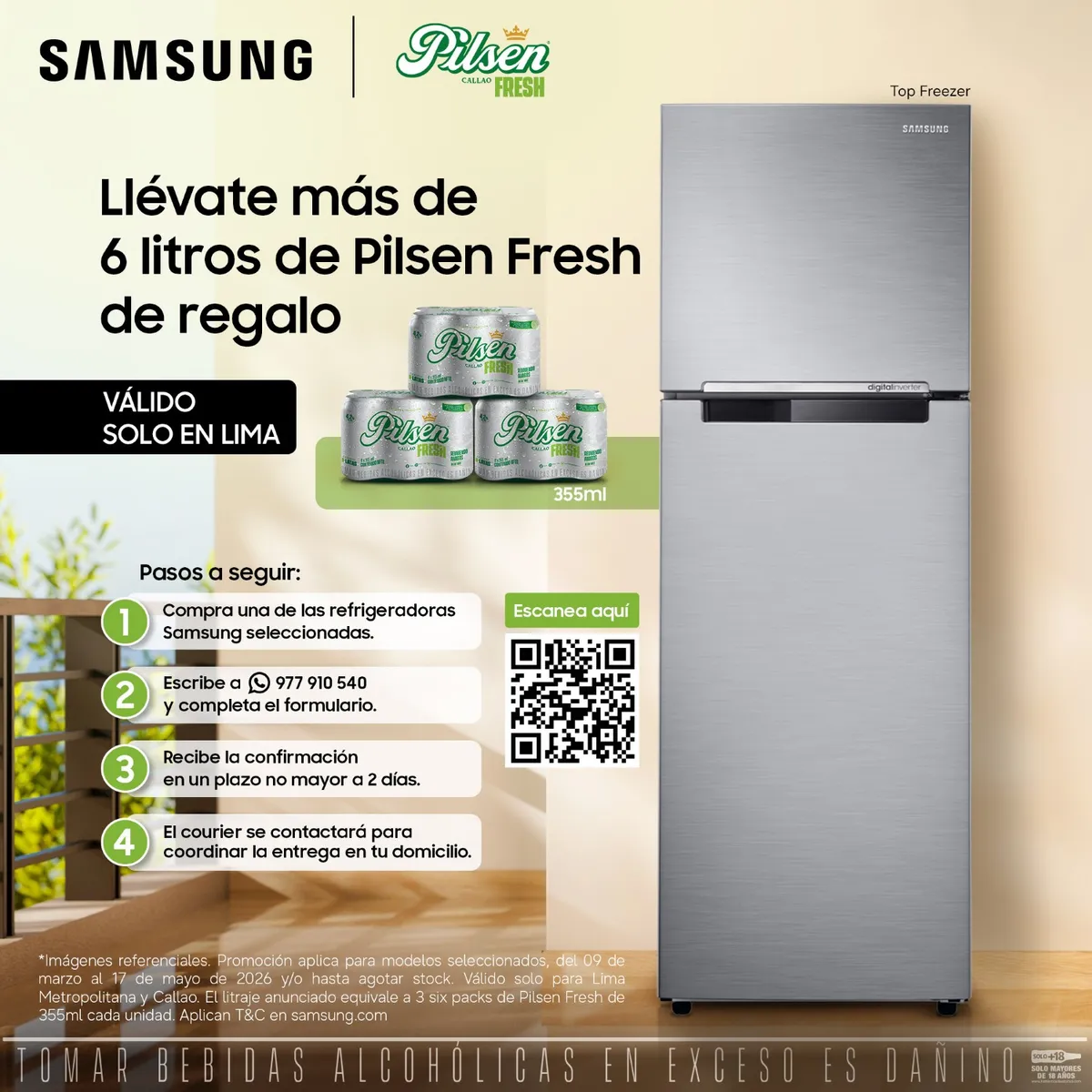 SAMSUNG - Refrigeradora Samsung Top Mount 255Lt RT25FARADS8 Silver.