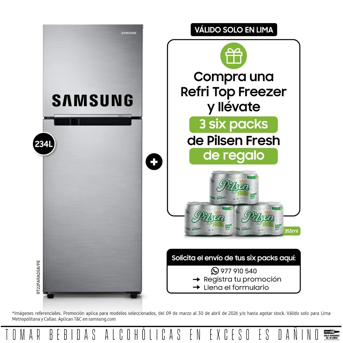 SAMSUNG - Refrigerador Samsung 234 litros RT22FARADS8/PE Silver