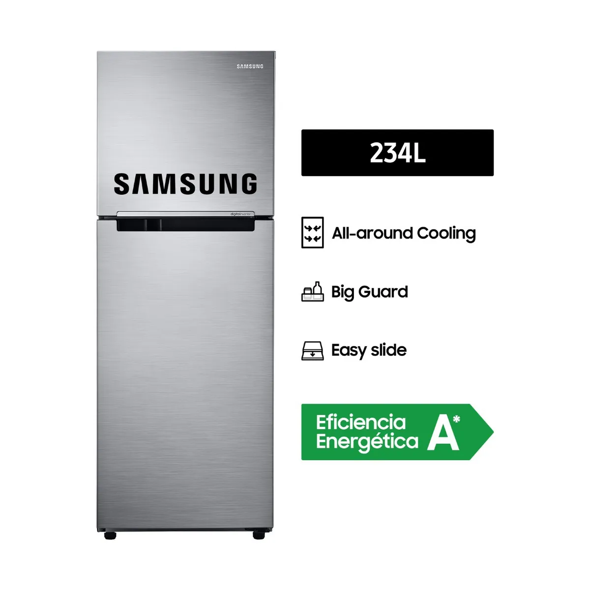 SAMSUNG - Refrigerador Samsung 234 litros RT22FARADS8/PE Silver