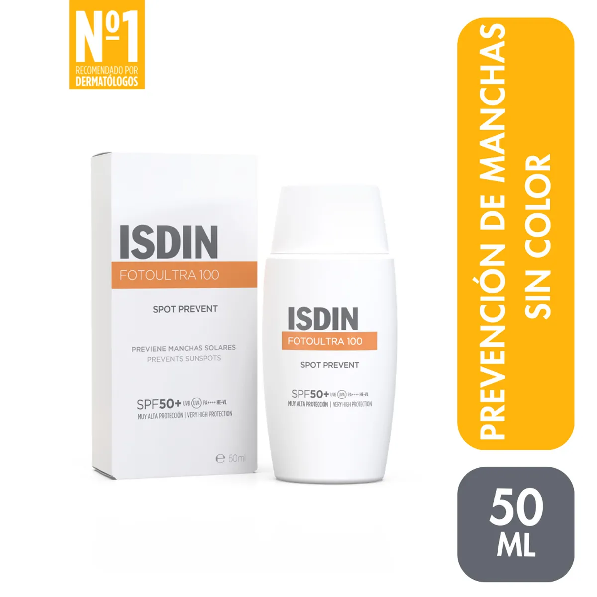 ISDIN - ISDIN FotoUltra SPOT PREVENT SPF50+ 50ML -Bloqueador solar facial antimanchas