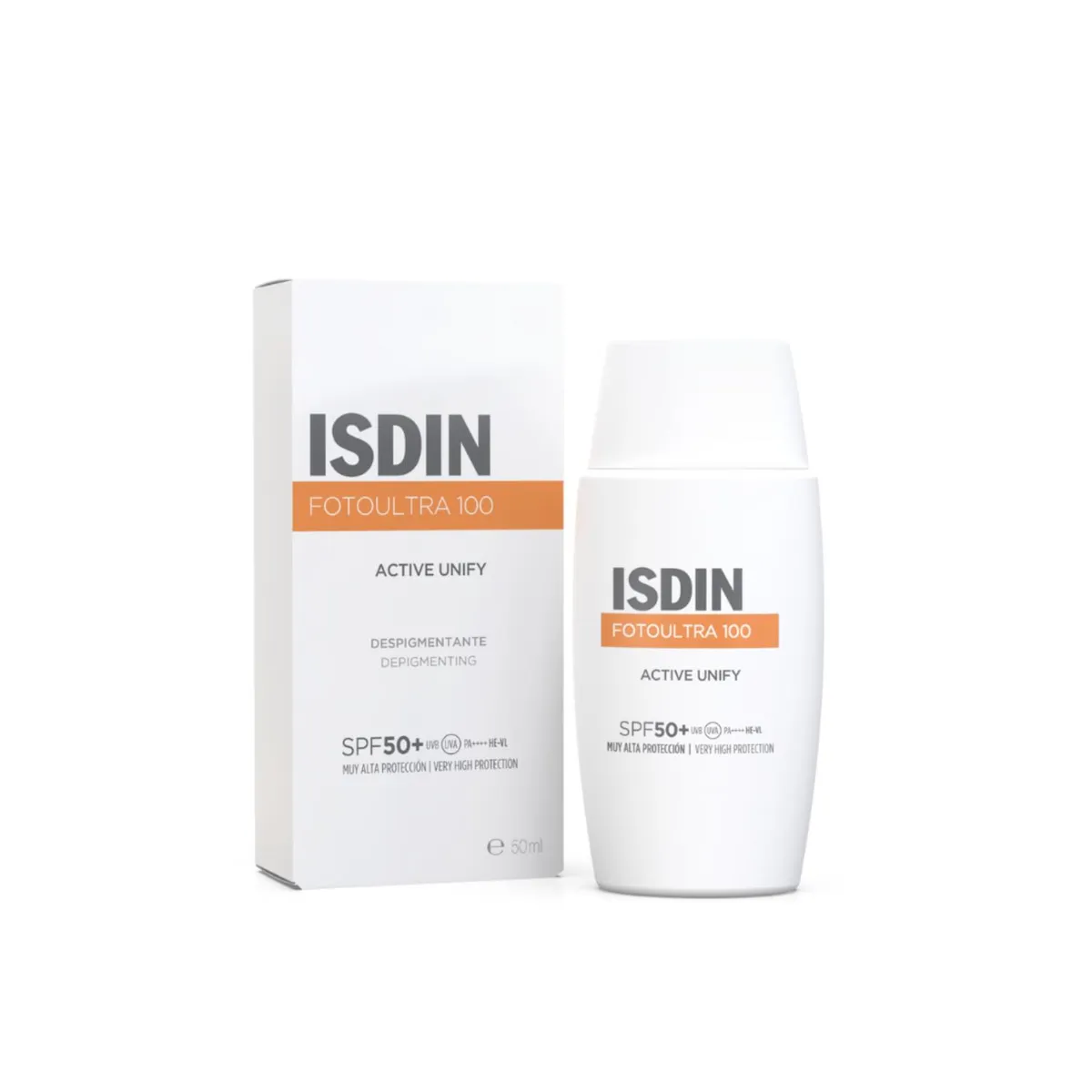 ISDIN - ISDIN FotoUltra ACTIVE UNIFY COLOR SPF50+ 50ML - Bloqueador solar facial para manchas con color