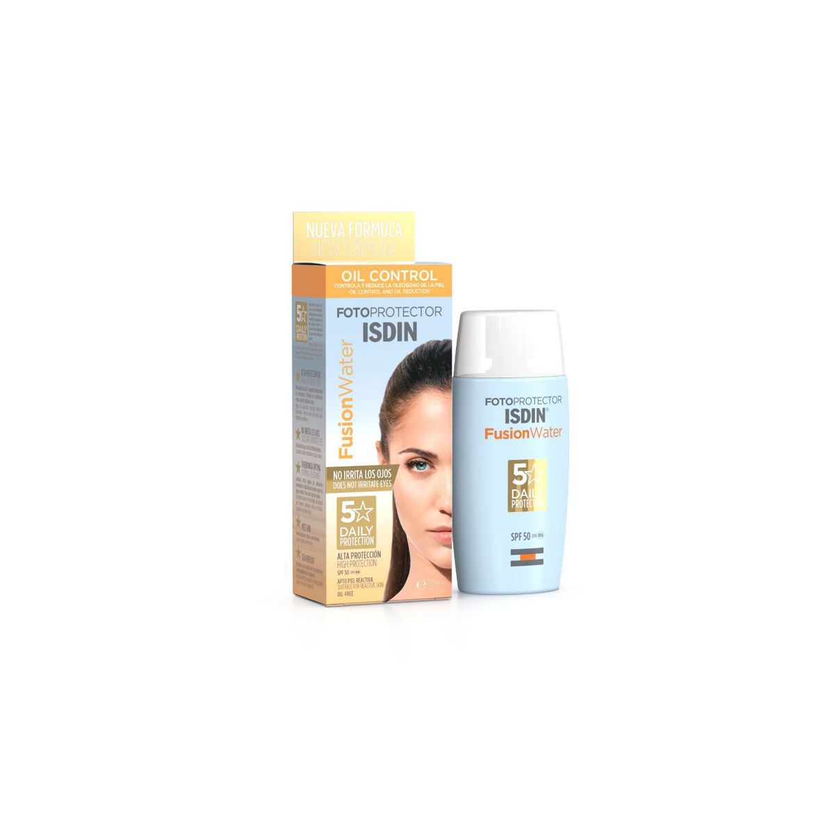 ISDIN - ISDIN Fotoprotector Fusion Water Oil Control SPF50 50ML - Bloqueador solar facial ultraligero