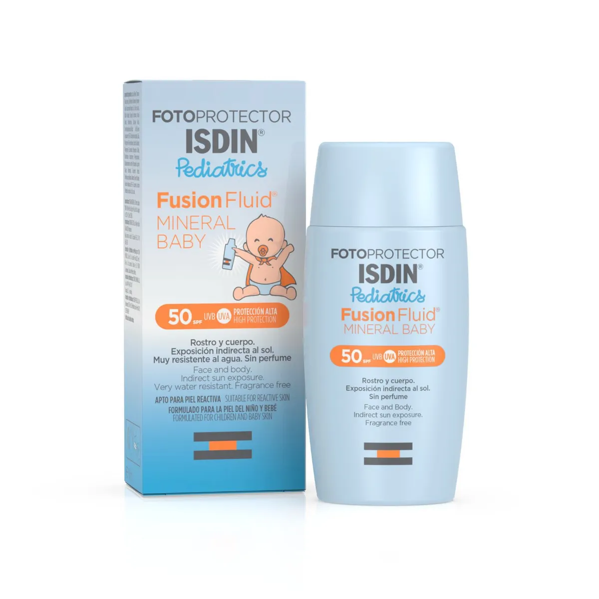 ISDIN - ISDIN Fotoprotector Fusion Fluid MINERAL BABY SPF50 50ML - Bloqueador solar facial para niños
