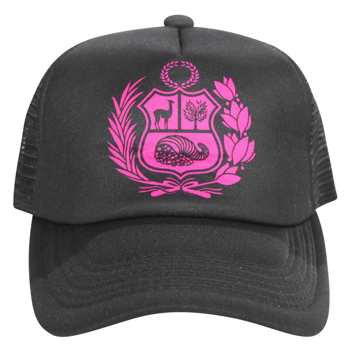 GOLDEN FUTBOL - Gorro Perú Escudo Truck Chicha Negro Fucsia