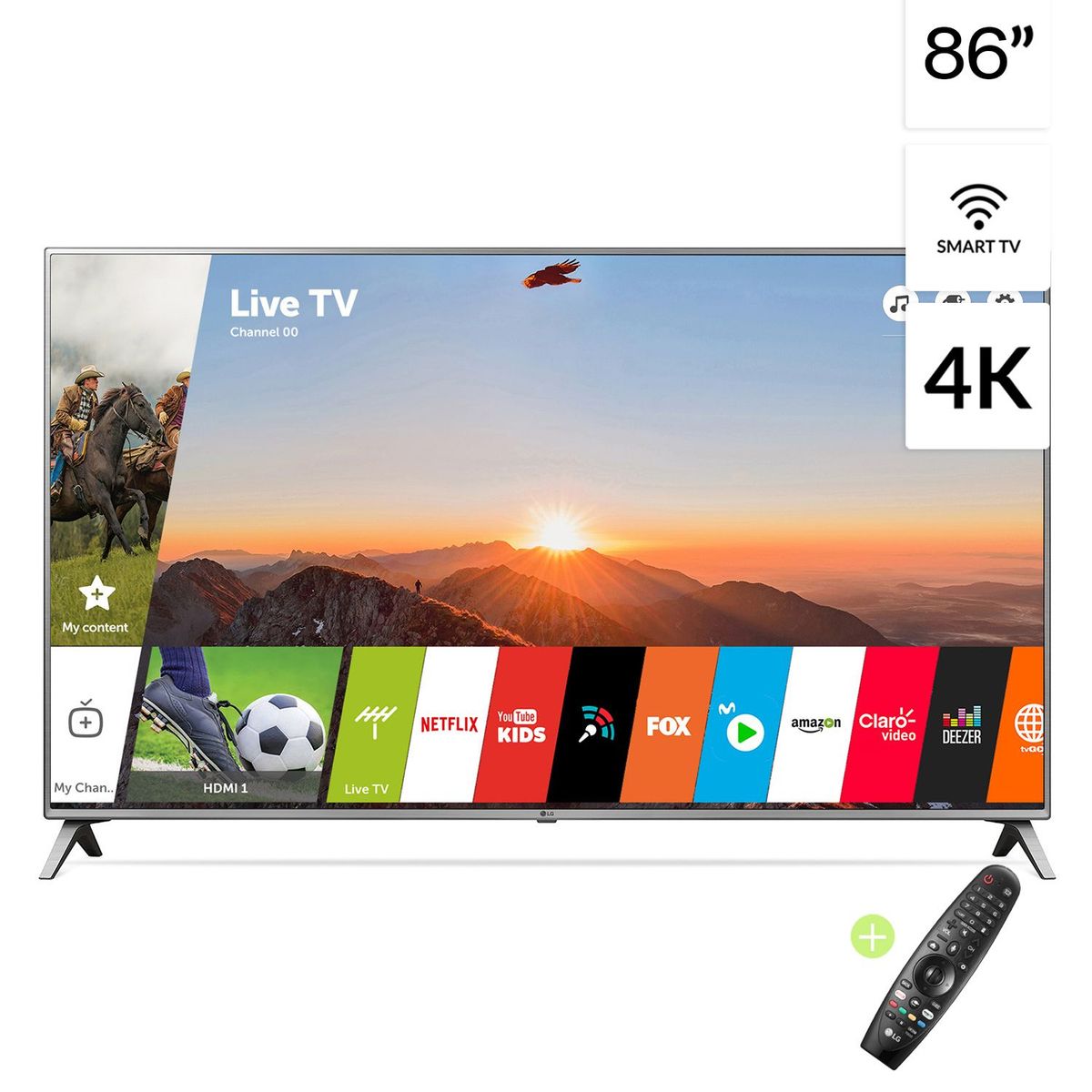 LG - Televisor 86" 4K Ultra HD Smart TV 86UK6570PSA