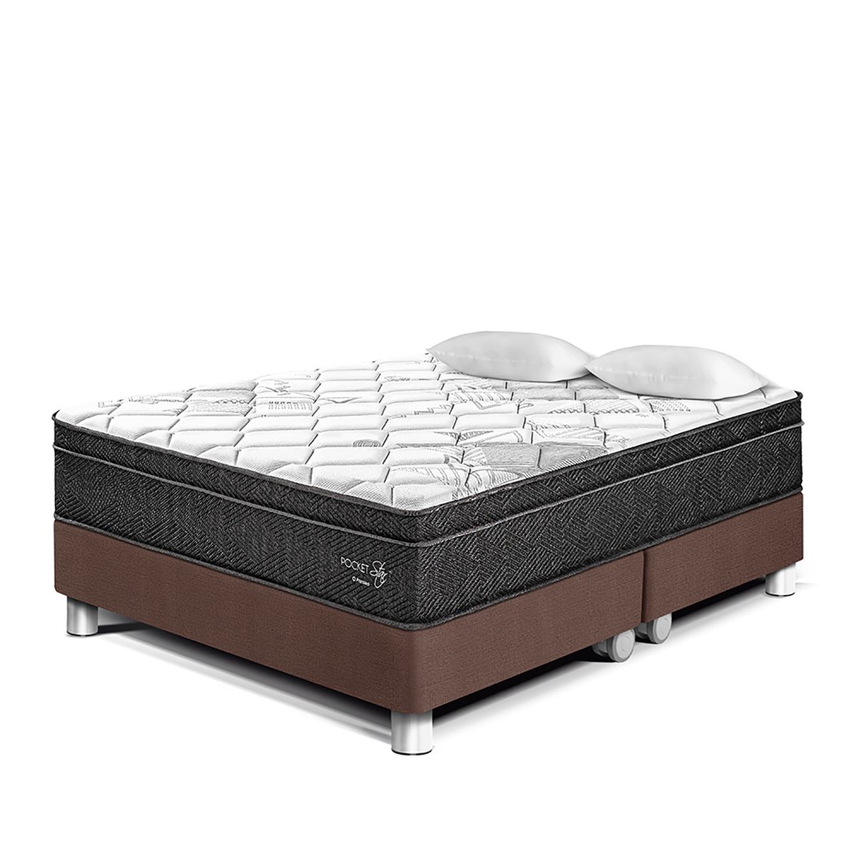 PARAISO - Cama Box Tarima Pocket Star Queen + 2 Almohadas + Protector