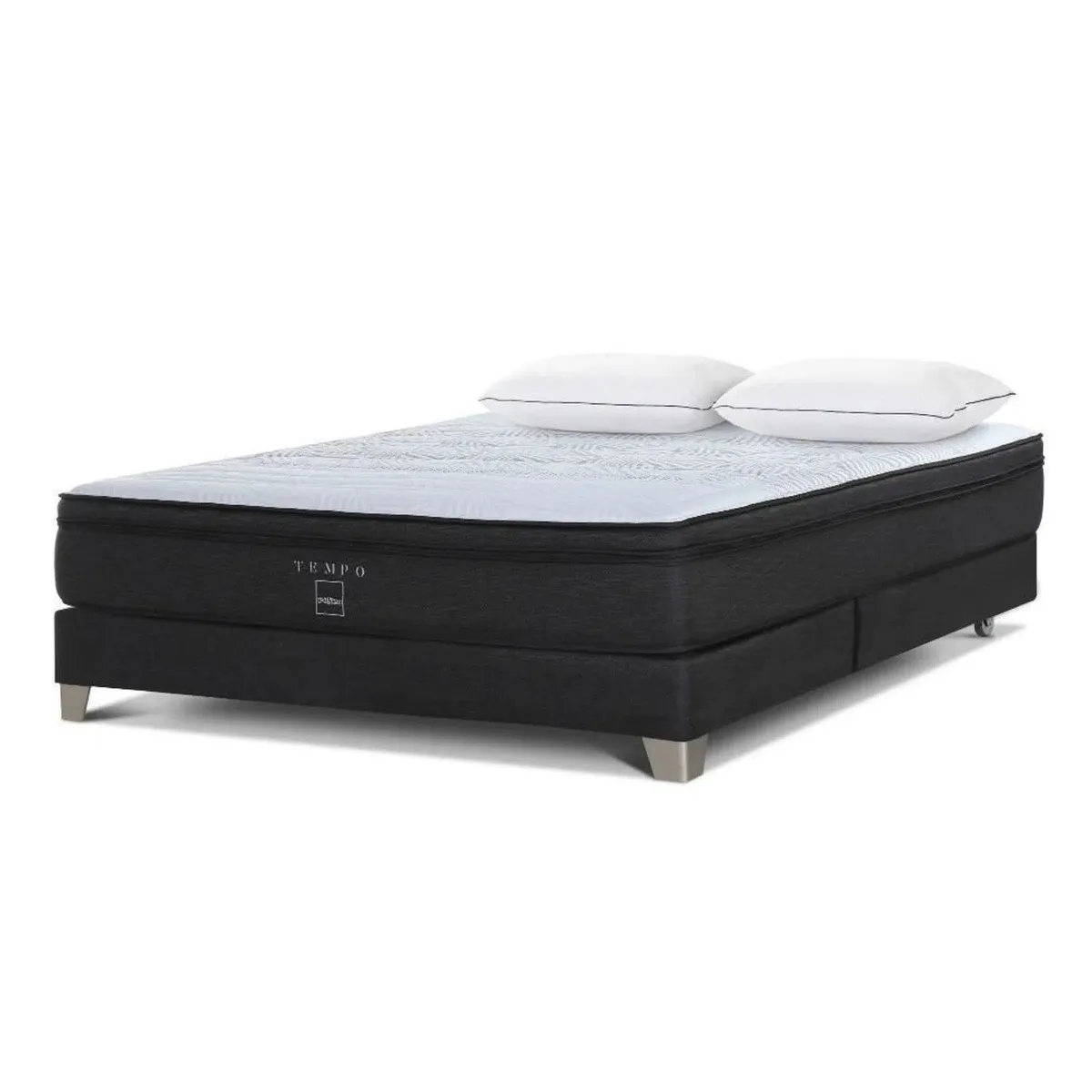 ROSEN - Cama Box Tarima Tempo Queen + 2 Almohadas Memory Max