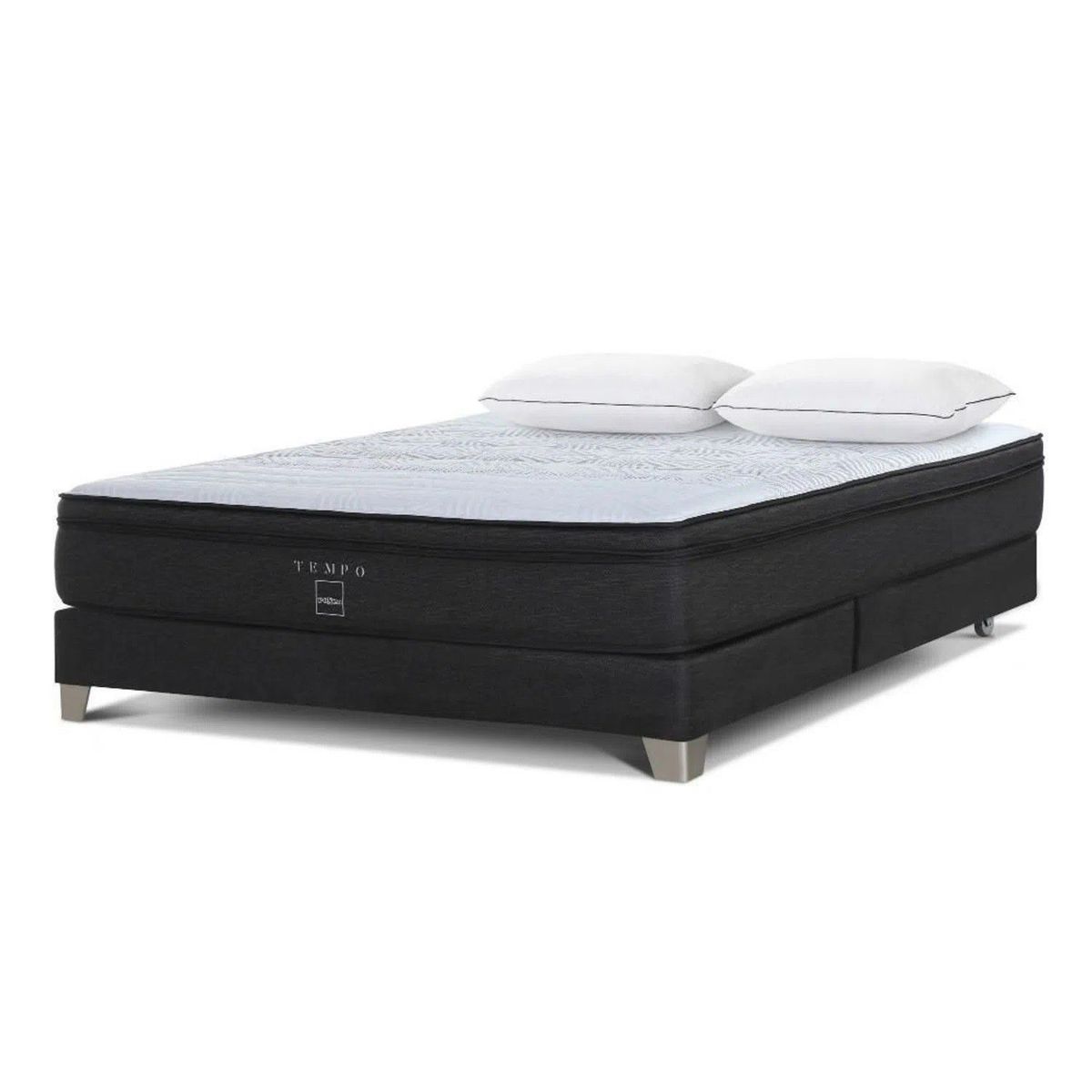 ROSEN - Cama Box Tarima Tempo King + 2 Almohadas Memory Max