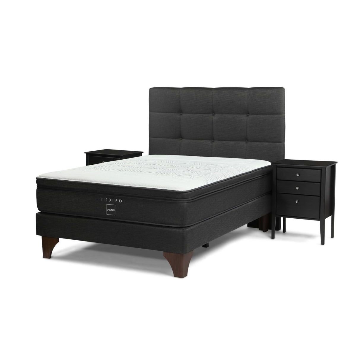ROSEN - Dormitorio Europeo Tempo Issey Grafito 2 Plz + 2 Almohadas