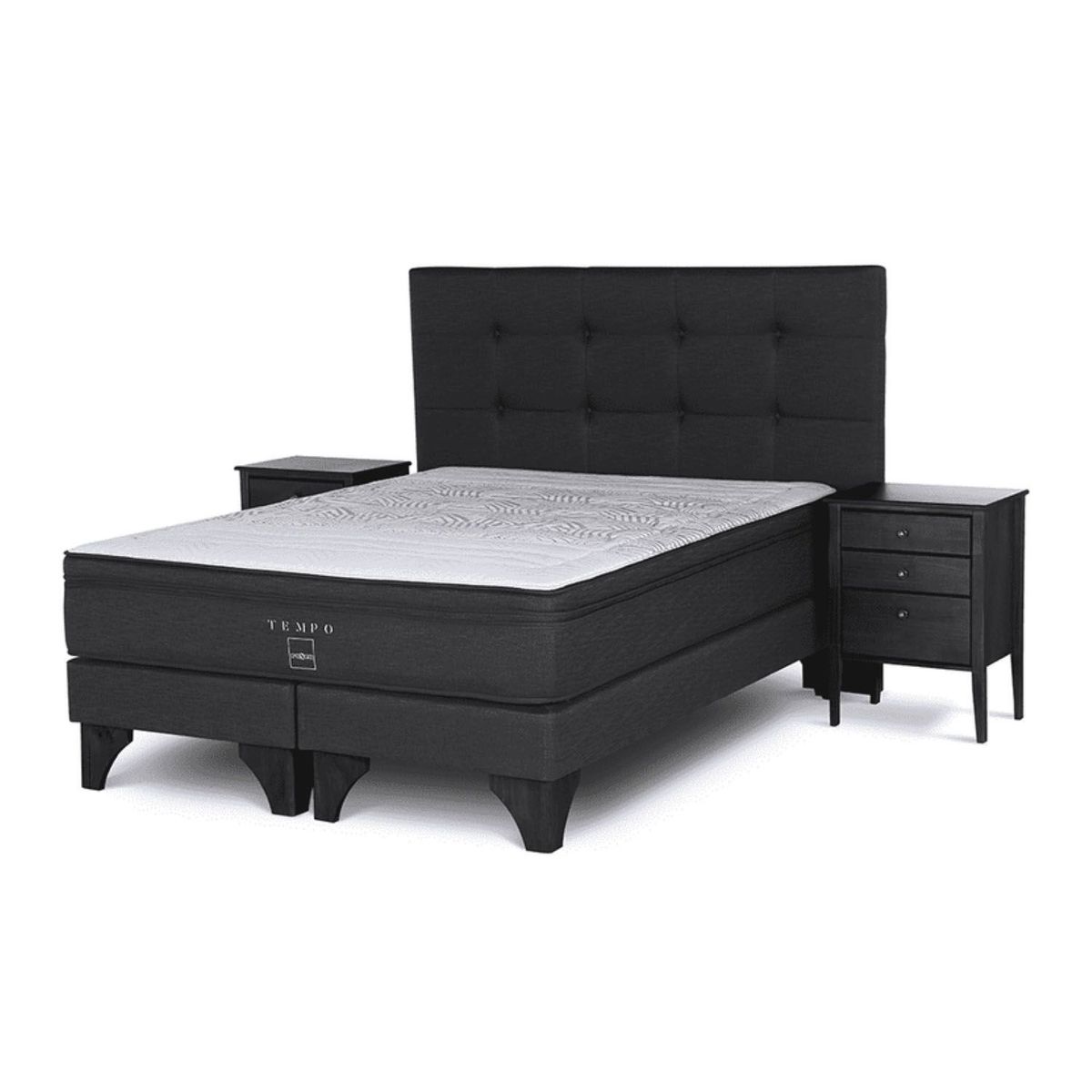 ROSEN - Dormitorio Europeo Tempo Issey Grafito King + 2 Almohadas