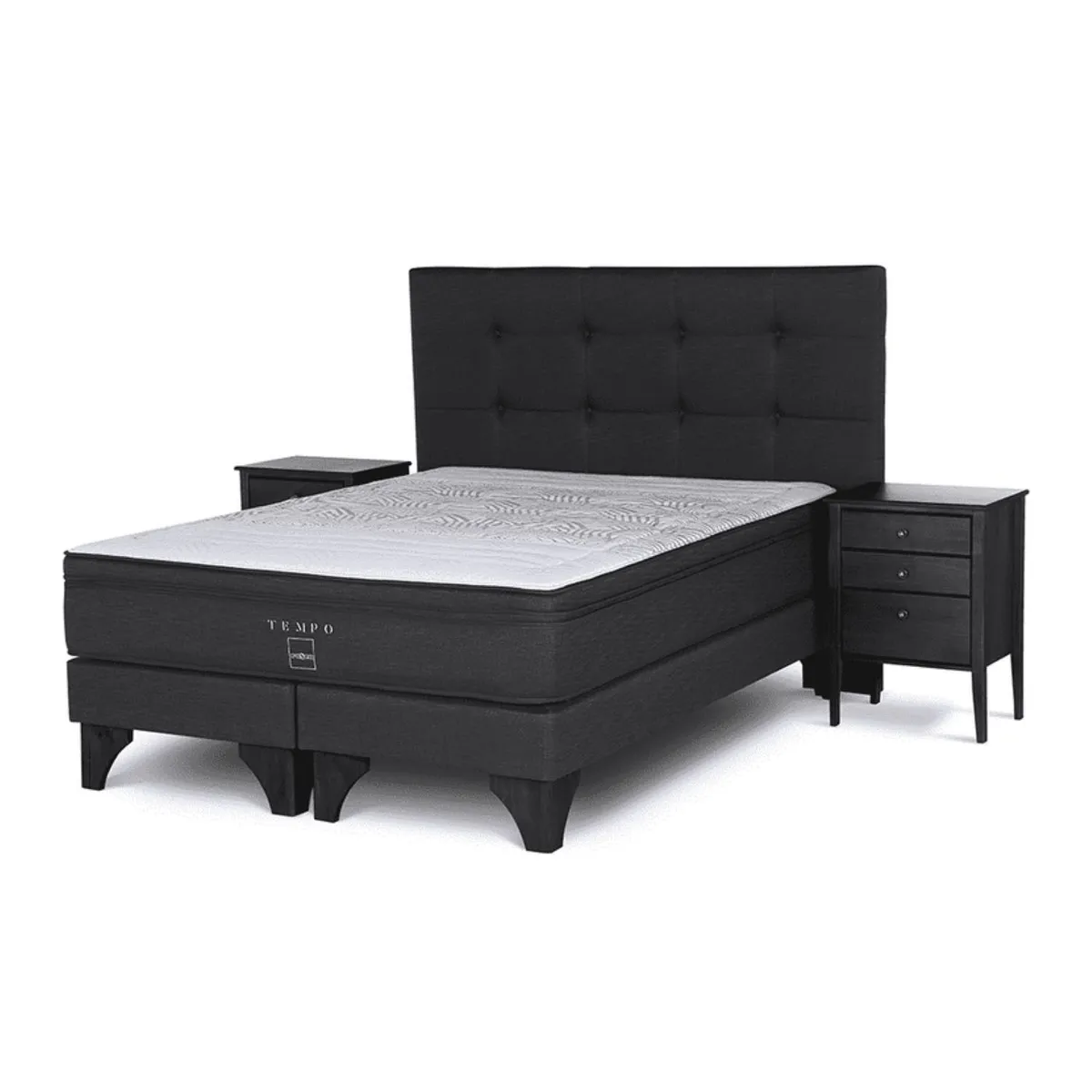 ROSEN - Dormitorio Europeo Tempo Issey Grafito King + 2 Almohadas