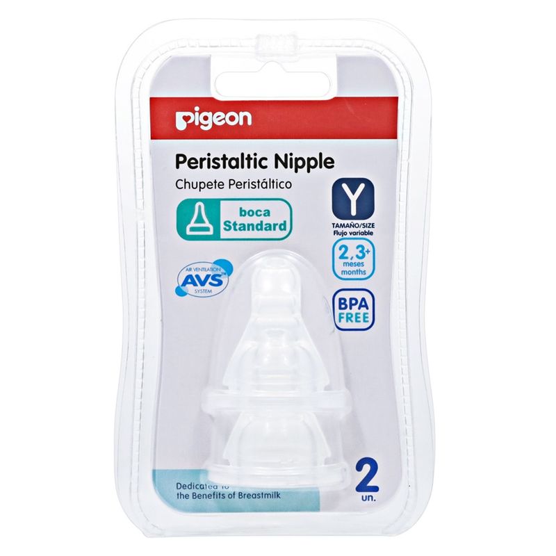 PIGEON - Tetina Peristáltica Boca Standard Y - 2 Unidades