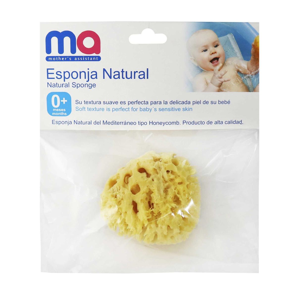 MA - Esponja Natural Grande de Baño para Bebé MA