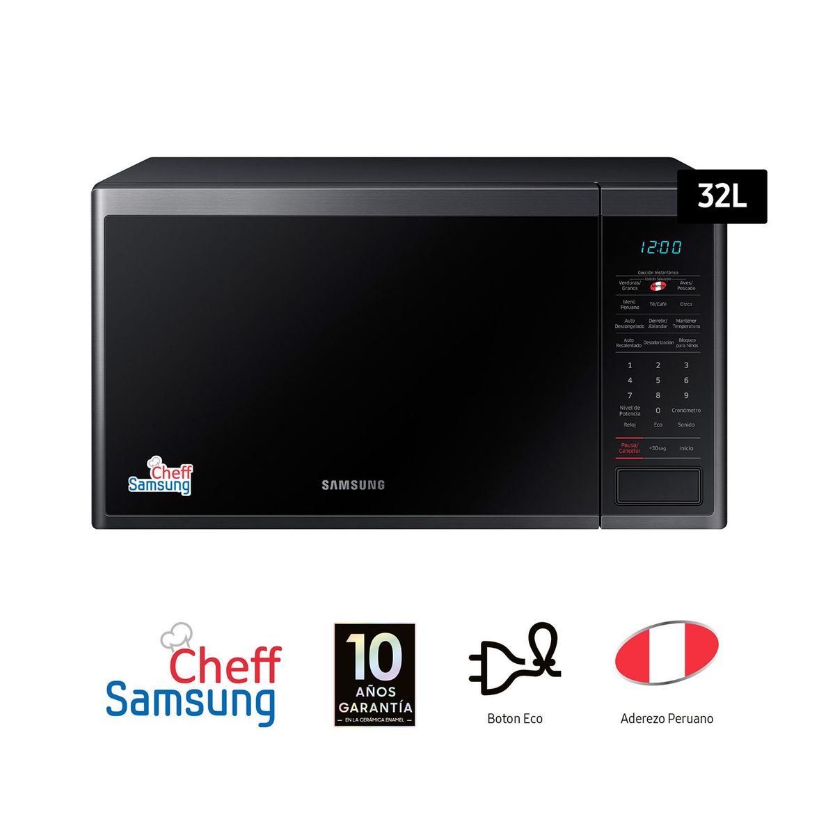 SAMSUNG - Microondas Samsung 32L MS32J5133AG/PE Espejado