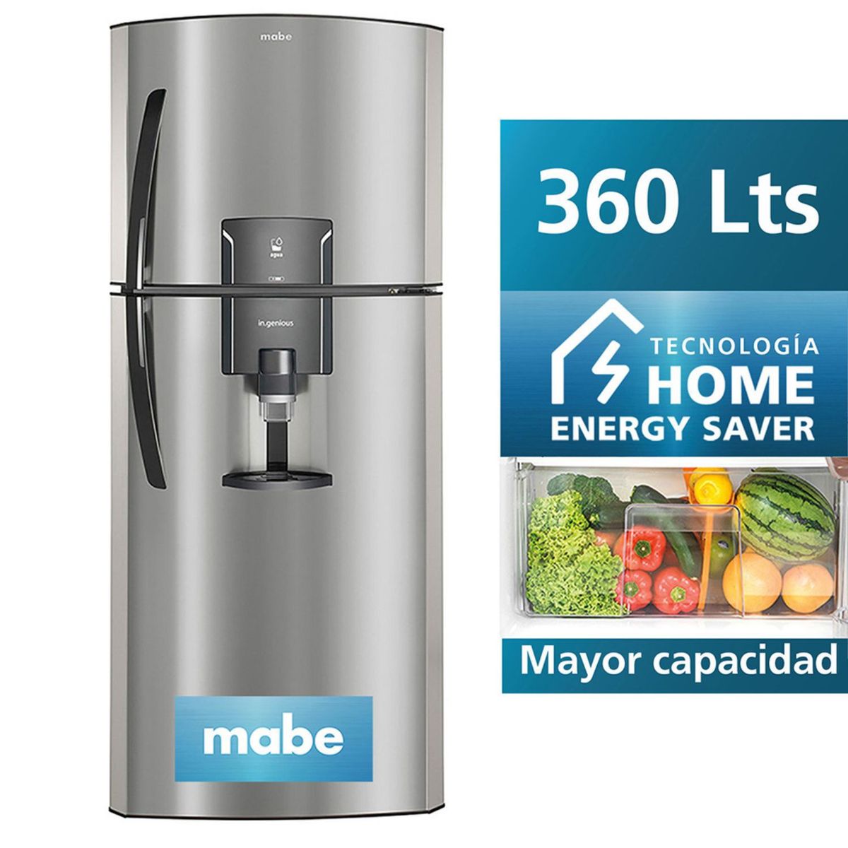 MABE - Refrigerador 360 Lt RMP360FYPU Silver