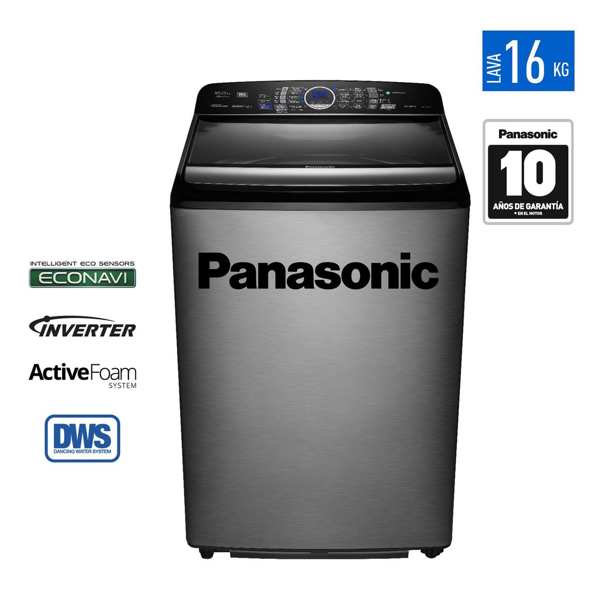 PANASONIC - Lavadora NA-FS16P6SRH 16 kg Inox