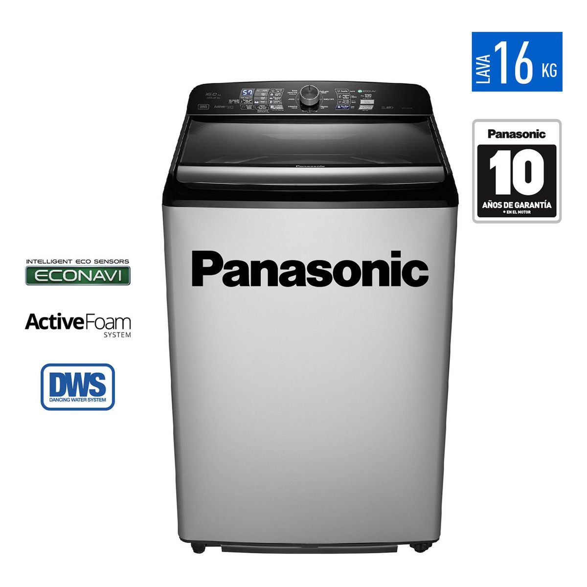 PANASONIC - Lavadora NA-F160H6LRH 16 kg Silver