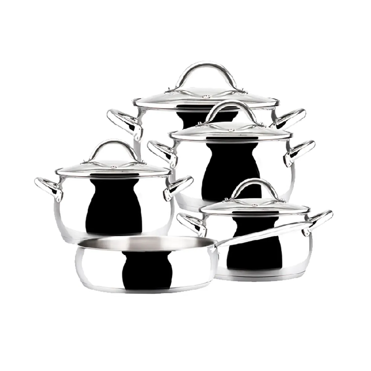 MAGEFESA - Juego de Ollas 9 Piezas Acero Inoxidable Kuchen