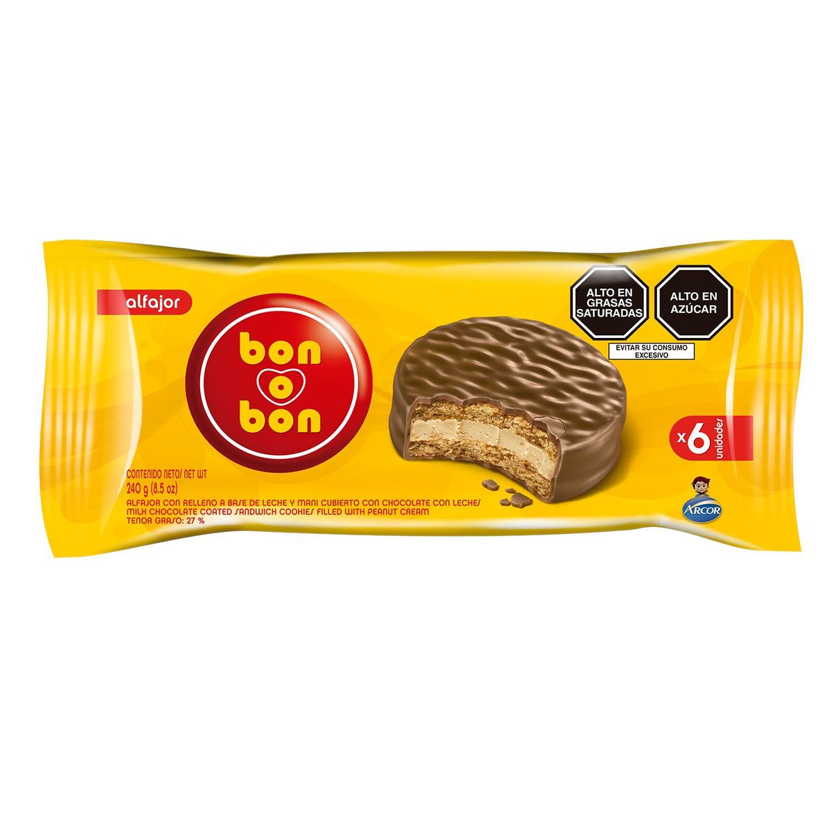 ARCOR - Alfajor Bon O Bon 6 Unidades