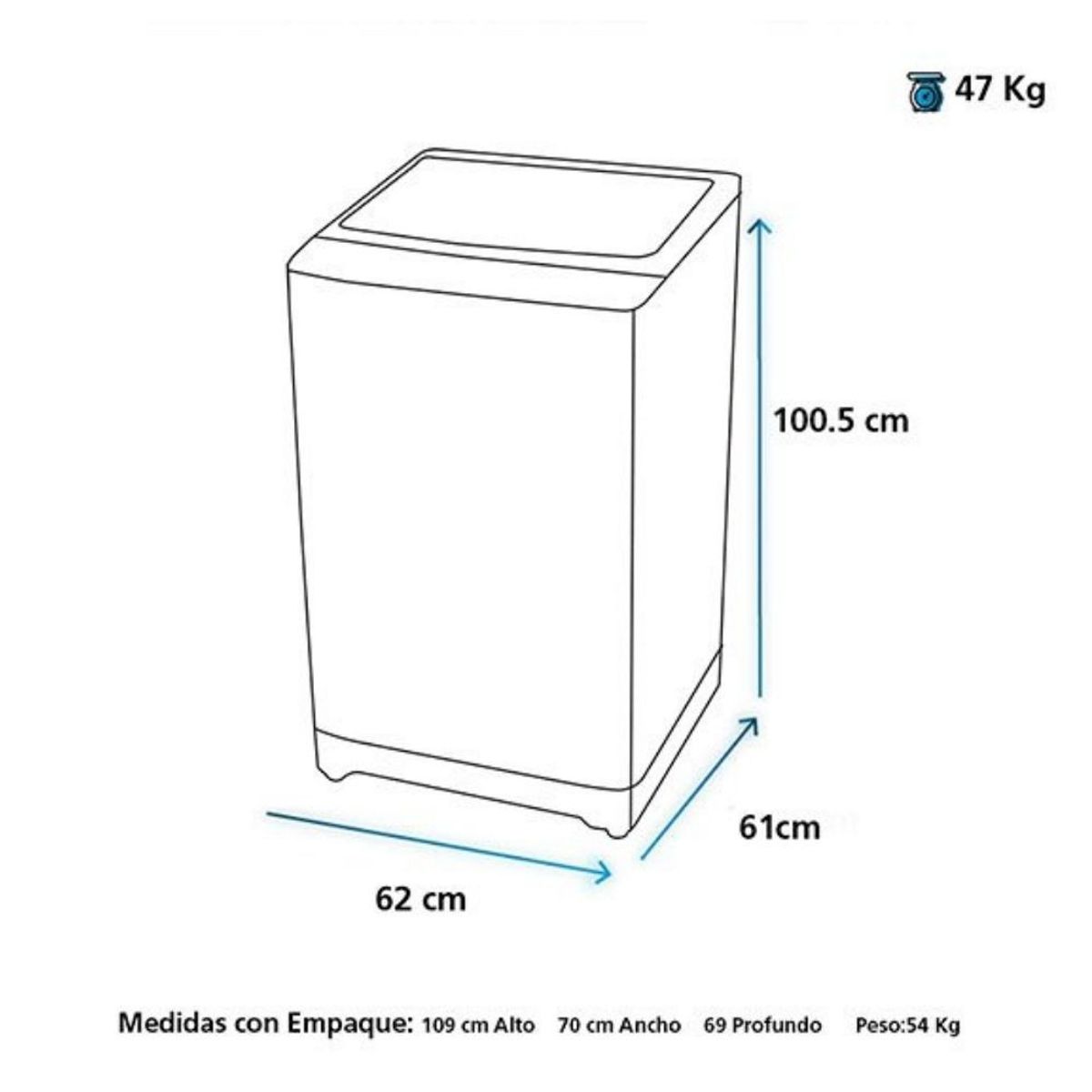 Mabe - Lavadora Mabe Silver 9 kg