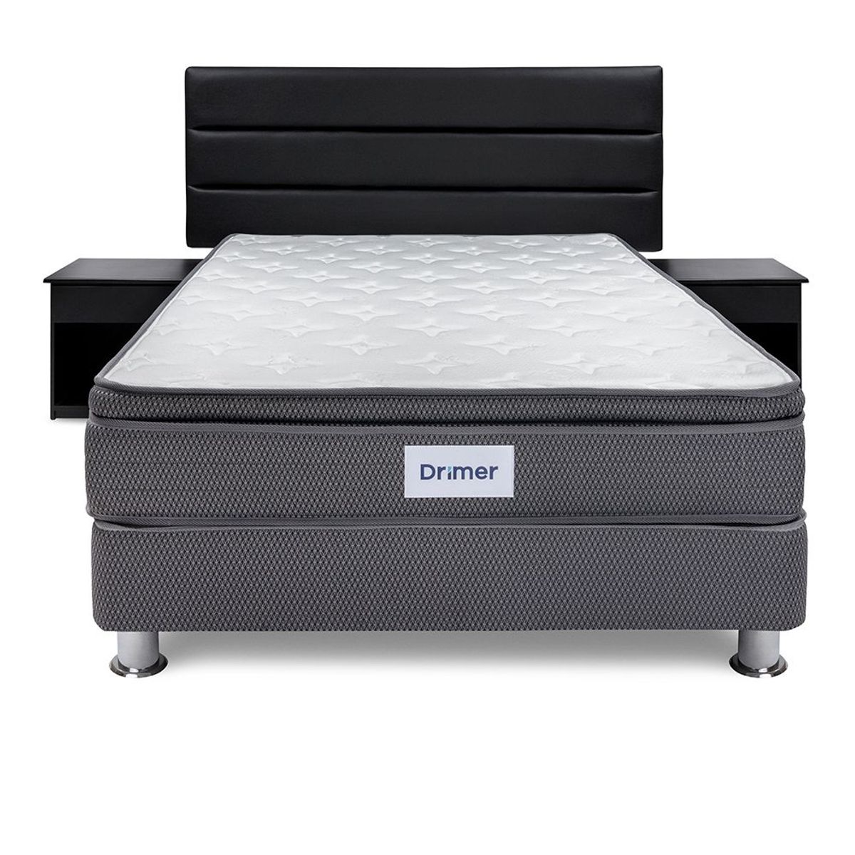 DRIMER - Dormitorio Black Pocket Oxygen 2 Plz + 2 Almohadas 