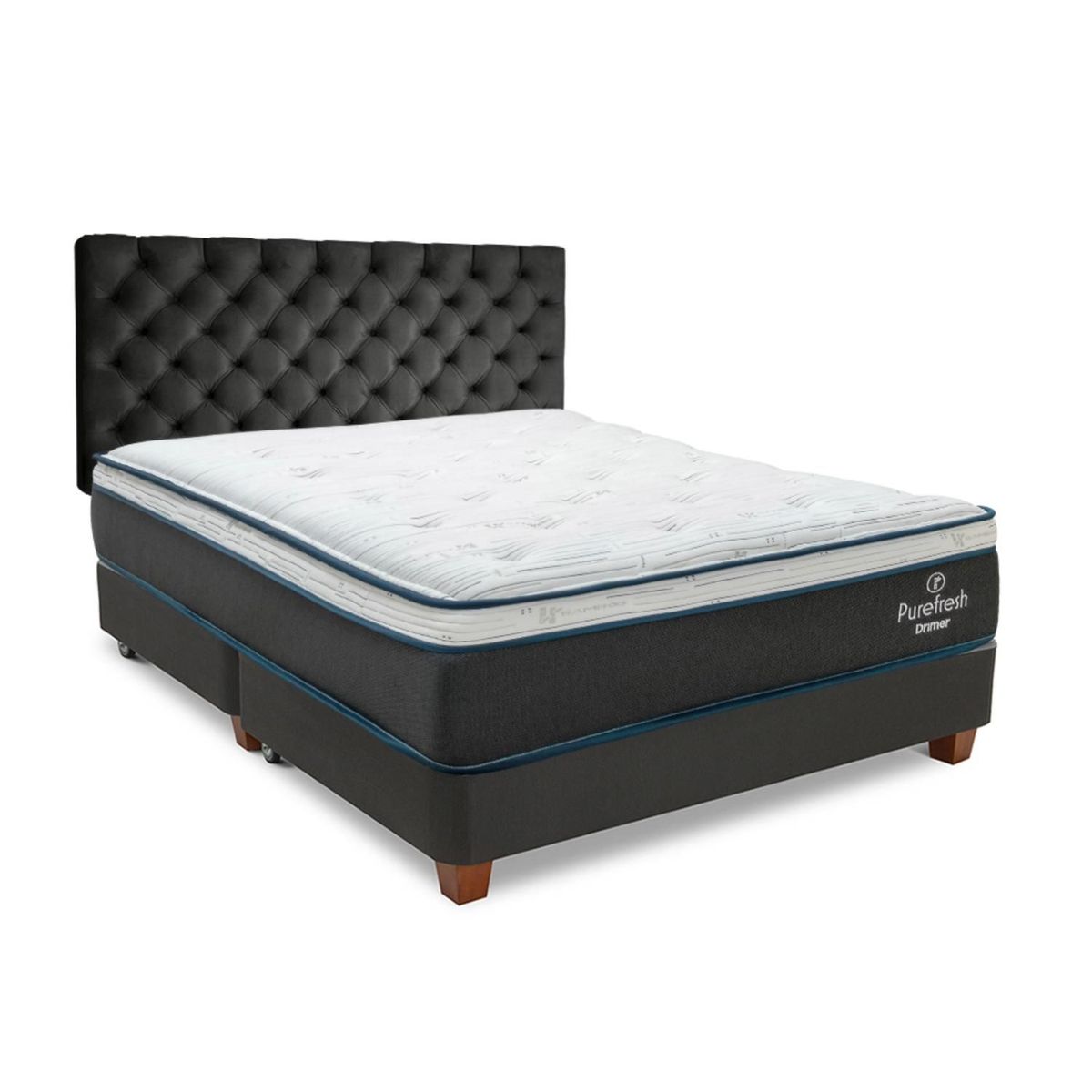 DRIMER - Dormitorio Pure Fresh Queen  + 2 Almohadas + 1 Protector