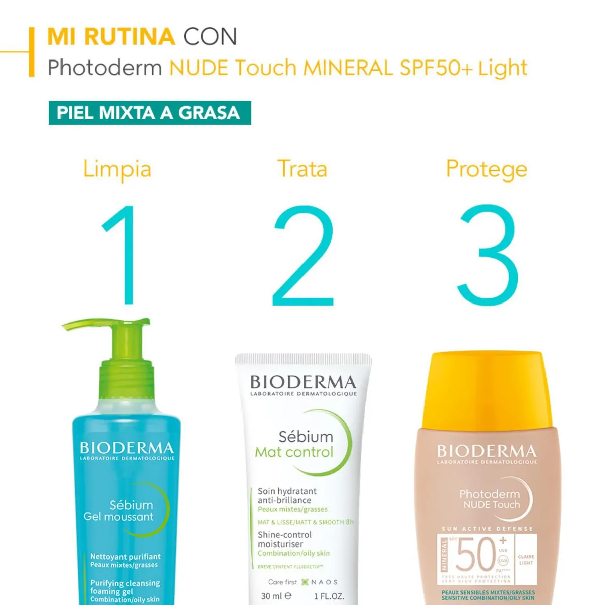 BIODERMA - Photoderm Nude Touch Spf50+ Claire 40ml. Bioderma