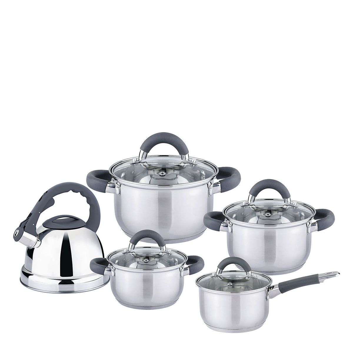 FACUSA - Juego de Ollas 10 Pzs Acero Inoxidable