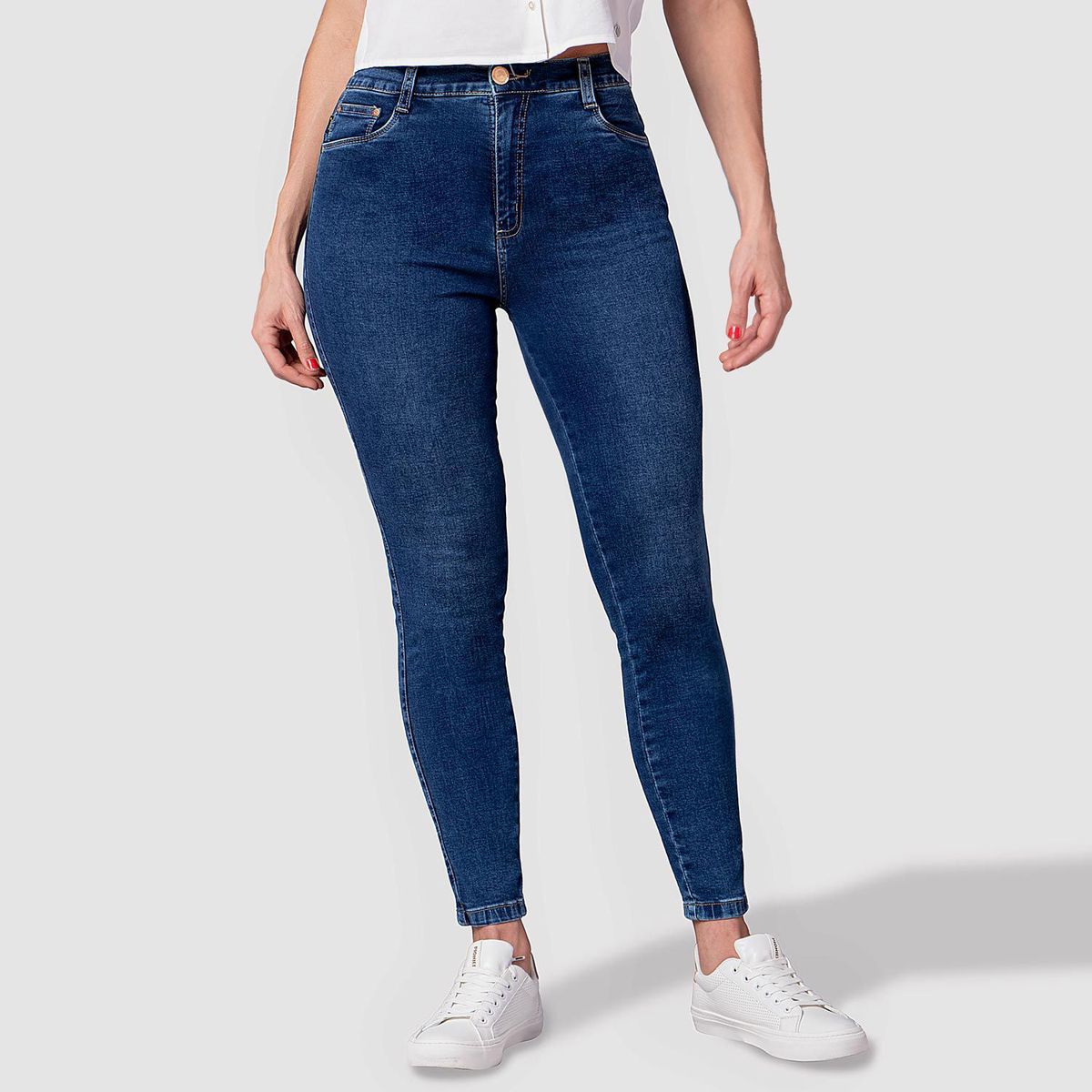 PIONIER - Jean Skinny Tiro Alto Mujer Pionier