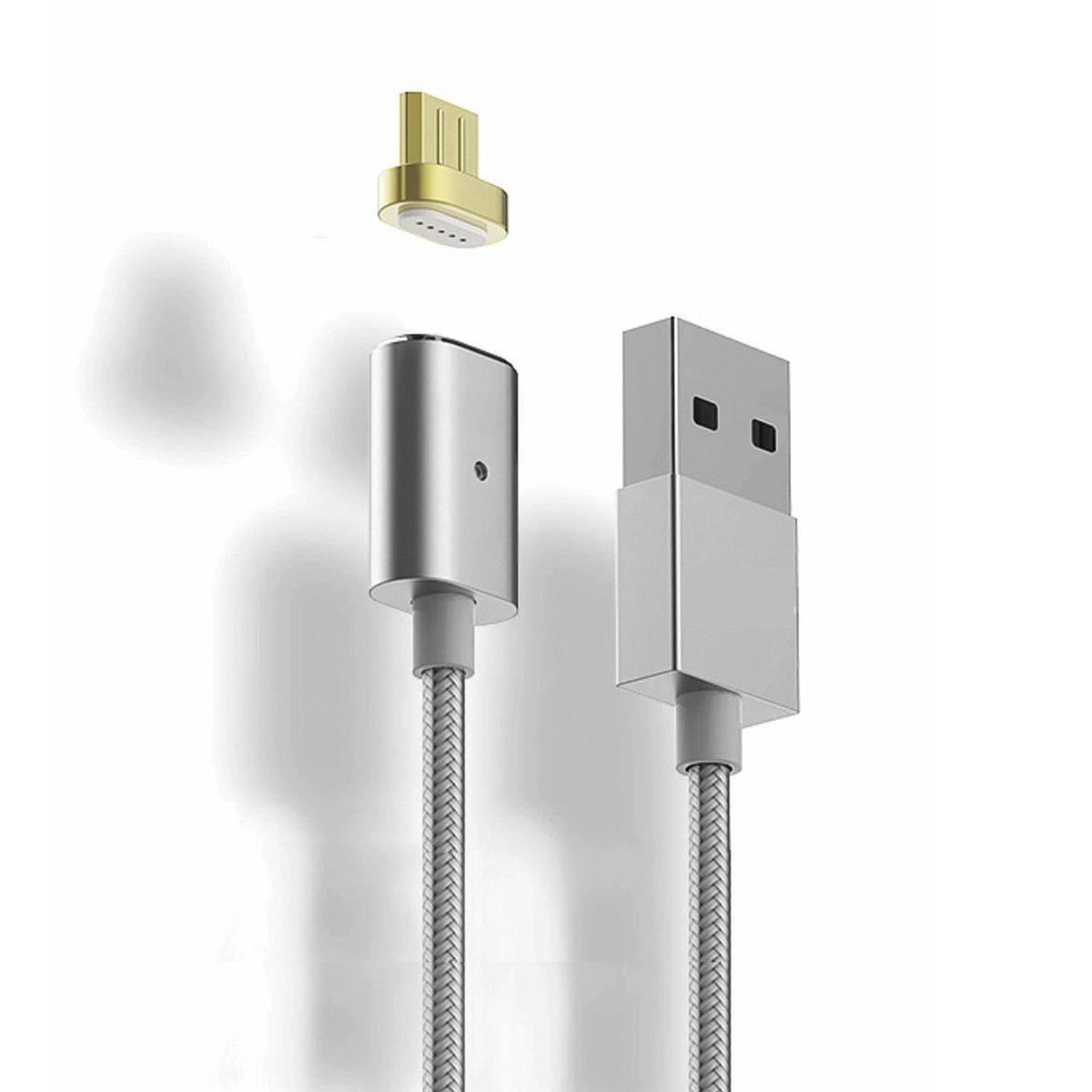 GENERICO - Cable USB Magnético Android Silver