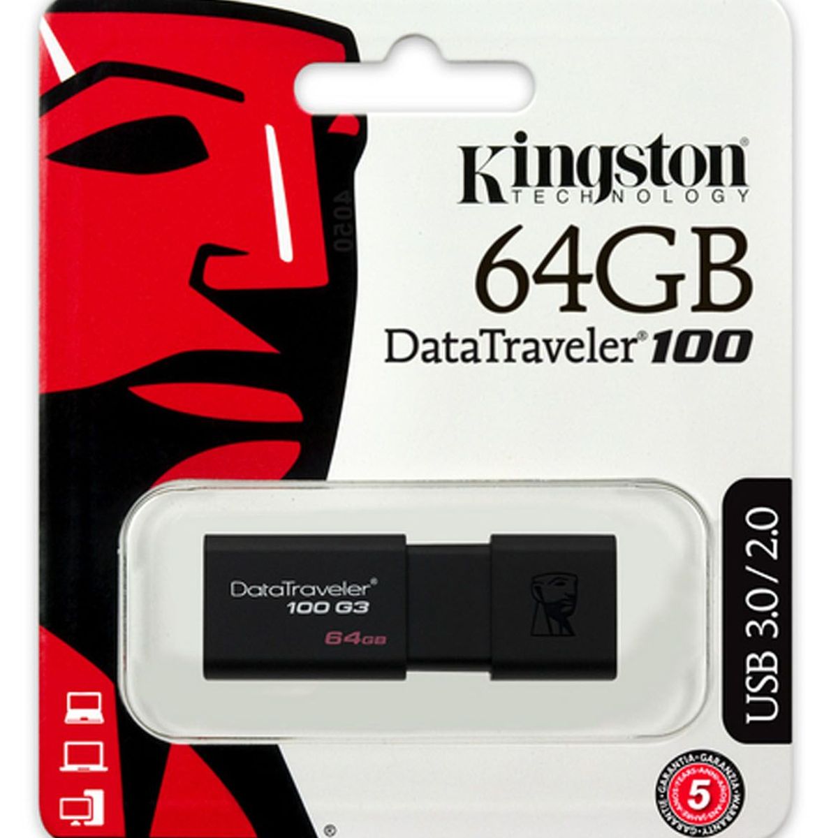 KINGSTON - Memoria USB Kingston 64GB DataTraveler 100 G3