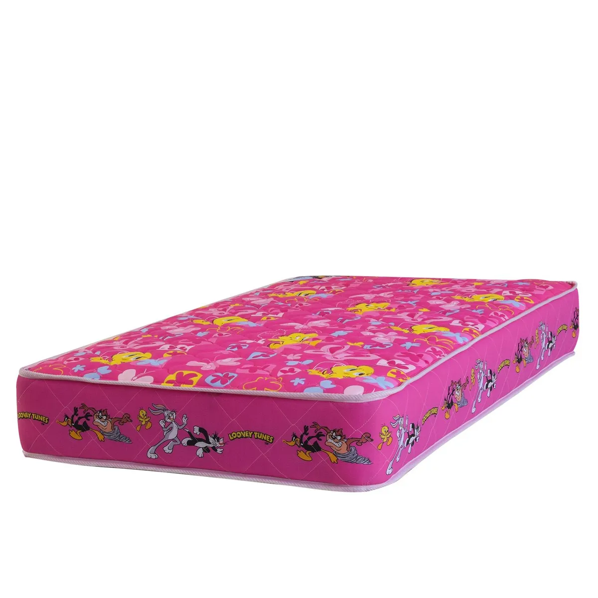 FORLI - Forli Colchón Looney Tunes Rosado 1.5 Plz + 1 Almohada + Protector