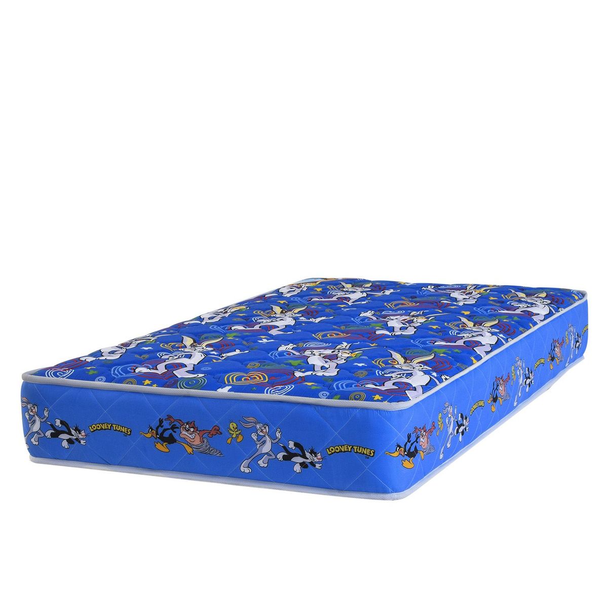 FORLI - Forli Colchón Looney Tunes Azul 1.5 Plz + 1 Almohada + Protector