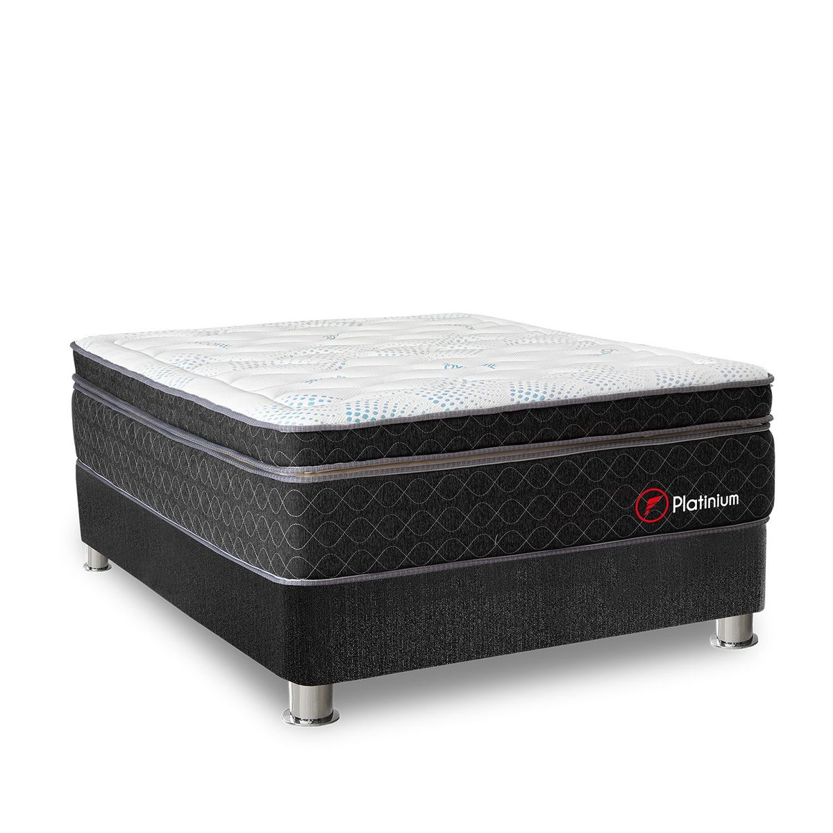 FORLI - Cama Box Tarima Beauty Dream Platinium 2 Plz + 2 Almohadas Viscoelásticas + Protector