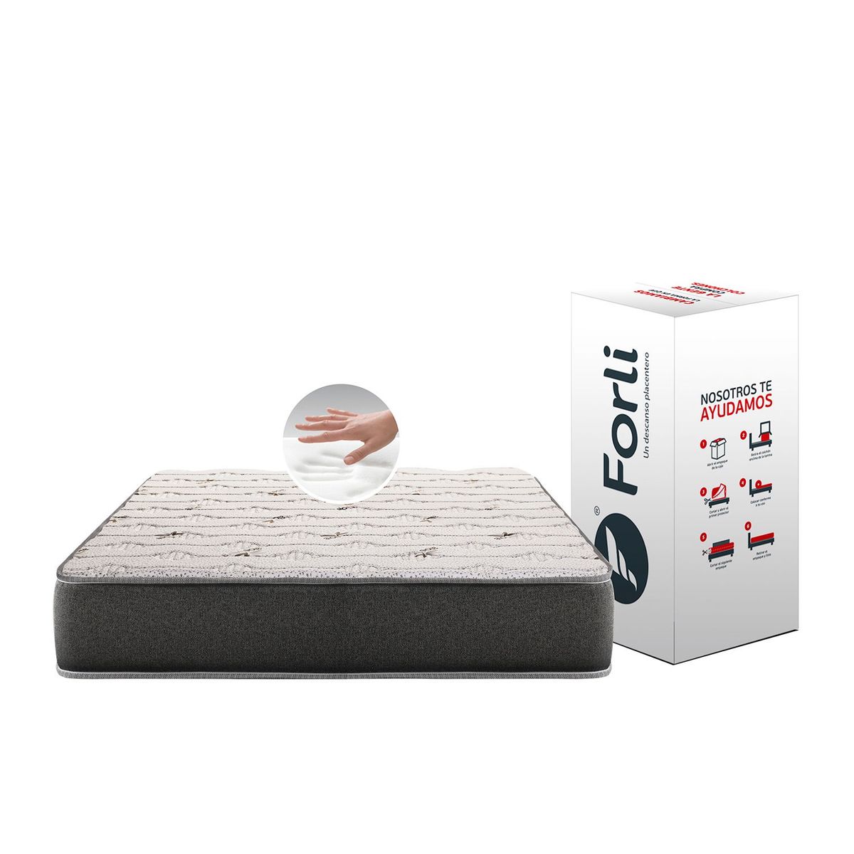 FORLI - Colchón Matress In Box Memory Foam 1.5 Plz Forli
