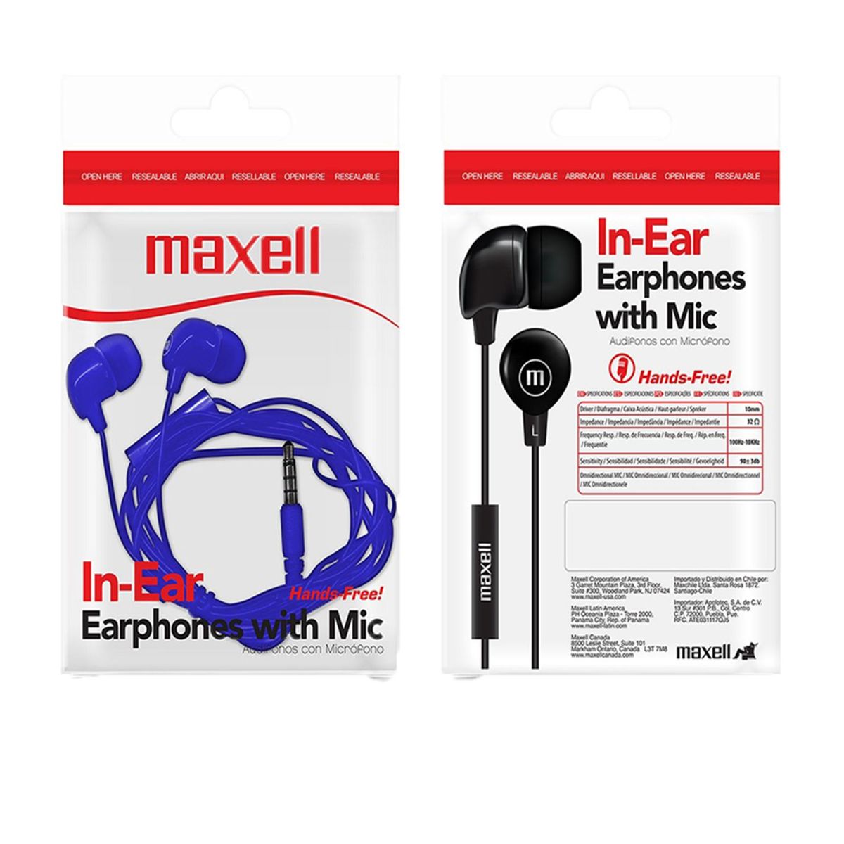 MAXELL - Audífonos Maxell IN-BAX C/Micro Azul