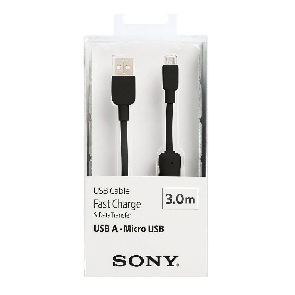 SONY - Cable USB Micro USB Carga y Transferencia 3M Negro