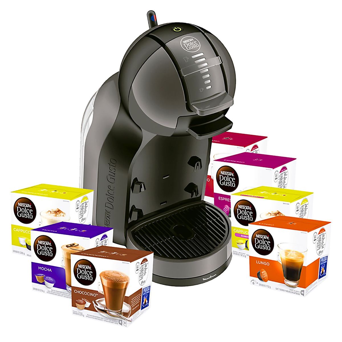 DOLCE GUSTO - Cafetera Dolce Gusto 15 Bares + 10 Packs de Capsulas 